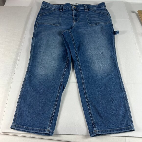 Edgely Jeans Womens Plus 40x25* High Rise Slim Straight Ankle Blue Denim Tag 20W - Picture 1 of 16